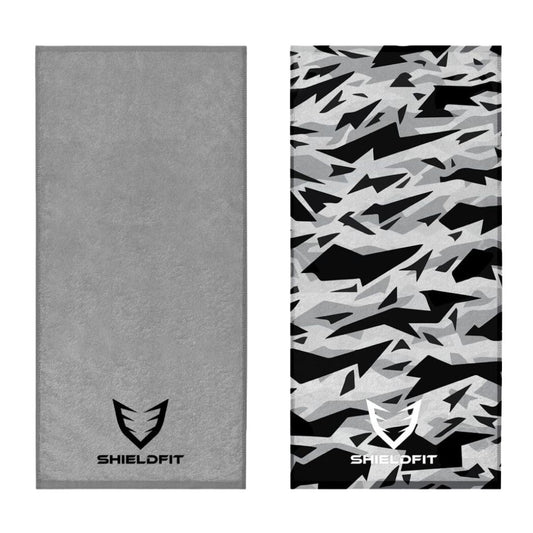 Antibacterial Gym Towel: Grey Camo