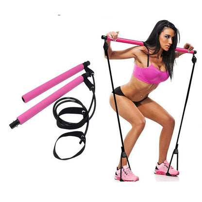 Pilates Squat Resistance Bar with Bands